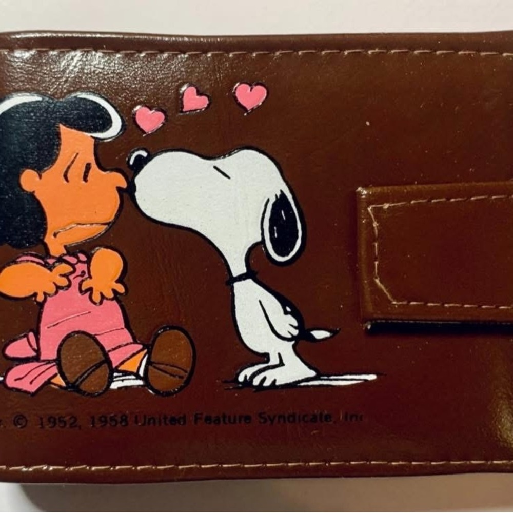 Vintage PEANUTS Snoopy & Lucy Kiss Wallet - 1970s - Authentic/Unused/New In Box